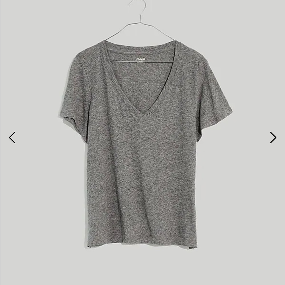 MADEWELL Women’s V-Neck Tee Short Sleeve T-Shirt Gray | Medium